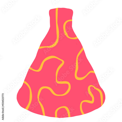 Hand drawn line art vase. Doodle clay pottery illustration. Isolated vector illustration for home decor and design, greeting card, banner, poster, label.
