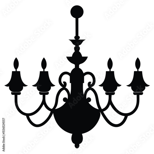 chandelier silhouette vector illustration
