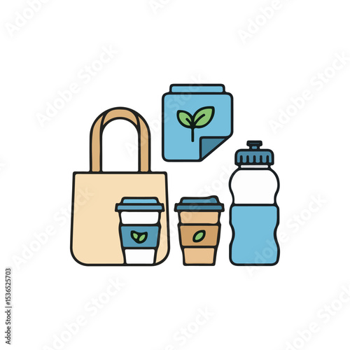 Environment & Energy flat vector icon, zero waste icon, suitable for infographic design and applications