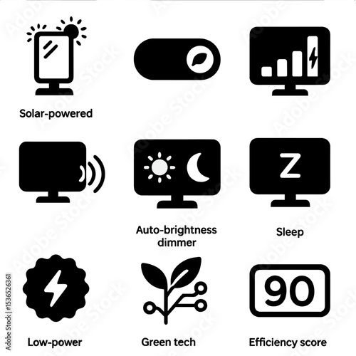 Energy-Efficient Mirror Icons. Solid style icons of therapy and support: therapist couch, talk session, group circle, open door