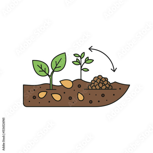 Environment & Energy flat vector icon, biodegradable icon, suitable for design and infographic applications