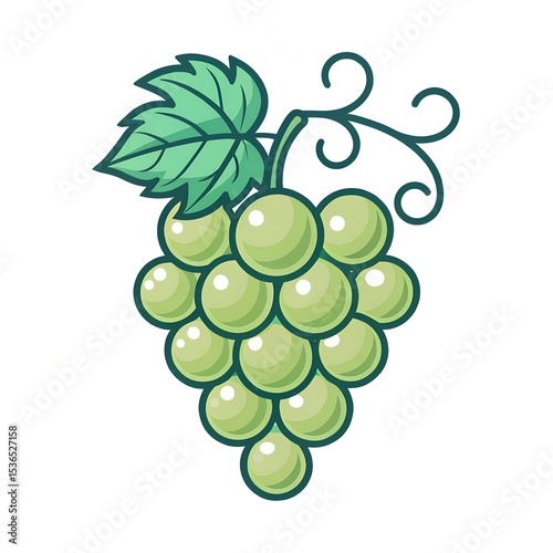 Grape Icon. Clean Minimalist Vector Illustration.