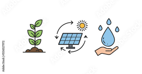 Environment & Energy flat vector icon, sustainability icon, suitable for infographic design and applications