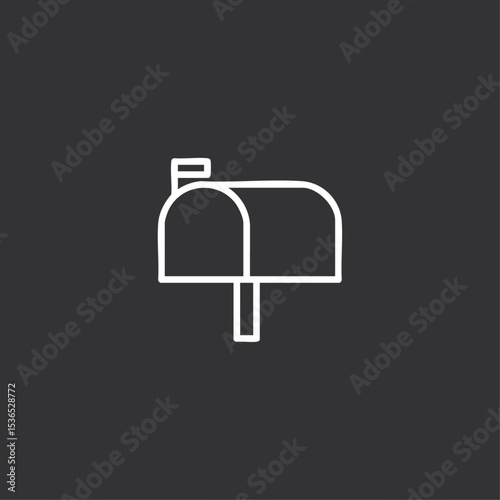 Postal box icon logo flat vector design