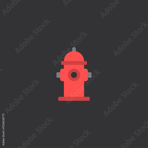 Fire hydrant icon logo flat vector design