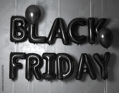 Black balloons spelling Black Friday