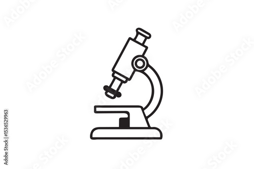Microscope science equipment silhouette vector.