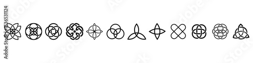 Celtic knots icon vector set. Celtic signs illustration symbol collection. Celtic drawings symbol or logo.