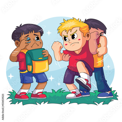 Sad Boy Bullied by Angry Classmates