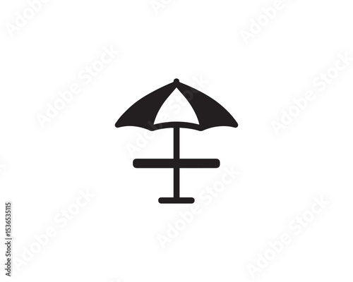 Outdoor Umbrella icon vector design art illustration.