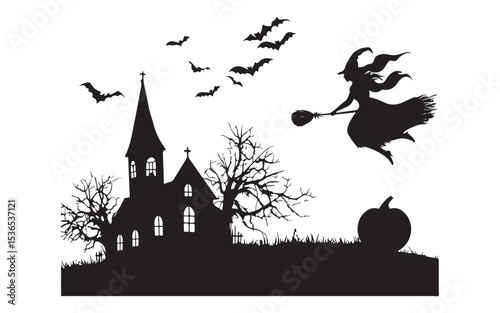 halloween background with haunted house