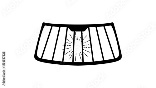 Car Window Sunshade, black isolated silhouette