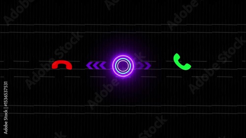 Incoming call ring icon background black Screen Animation of phone call icon, Incoming call ring icon background. Phone ring sign Animation 4k