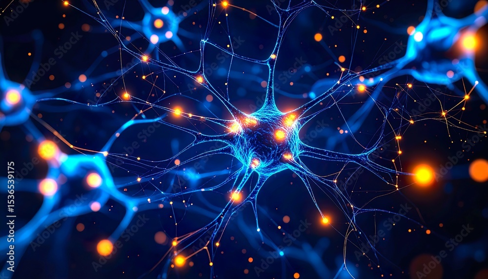 Fototapeta premium AI Neural Network Diagnosing Disease with Glowing Data Visualization and Abstract Tech Elements