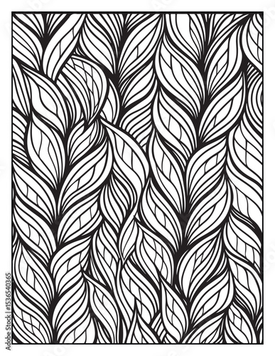 seamless pattern with abstract lines, Mindful Patterns Coloring Pages For Adults & Teens, black and white, line art Victor illustration, bold and easy coloring page, bold & easy coloring book