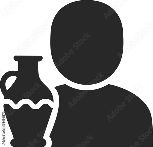 Archaeologist solid icon used in history, excavation, and ancient artifact research designs.
