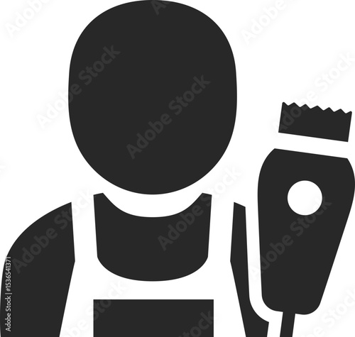 Barber solid icon used in grooming, hairstyle, and beauty service designs.