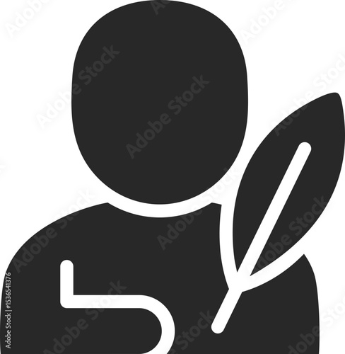 Philosopher solid icon used in education, thinking, and intellectual profession designs.
