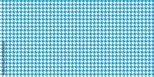 Seamless vector pattern with blue and white houndstooth check, abstract geometric textile background, traditional fashion fabric for clothing, retro classic design for surface decoration and wrapping
