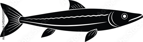 Silhouette of a Fish A Simple Black and White Illustration