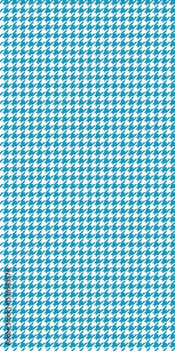 Seamless vector pattern with blue and white houndstooth check, abstract geometric textile background, traditional fashion fabric for clothing, retro classic design for surface decoration and wrapping