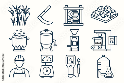 Sugar production process: tools, equipment, and techniques for sugarcane refinement