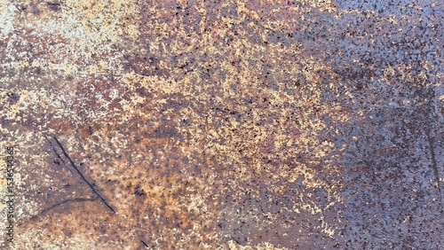 weathered rusty metal surface with oxidized texture and corrosion spots in warm earthy tones for industrial design, grunge background, or vintage branding

