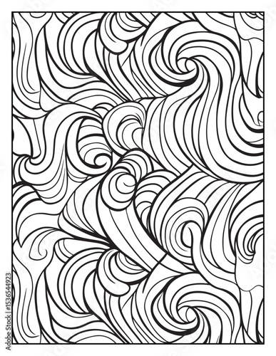Mindful Patterns Coloring Pages For Adults & Teens, black and white, line art, illustration, bold and easy coloring page, bold & easy coloring book, stress relief ,coloring book, coloring page