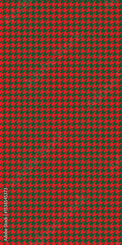 Seamless vector pattern with red and green houndstooth design, Christmas holiday theme, festive winter textile, classic abstract background, geometric seasonal fashion textile inspiration