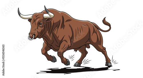 bull isolated on white