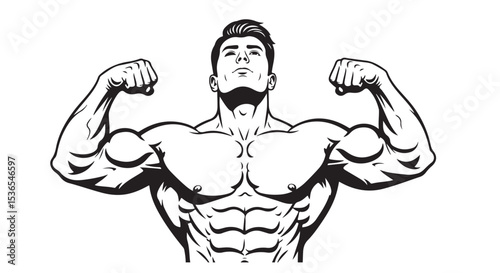 vector illustration of an bodybuilder 