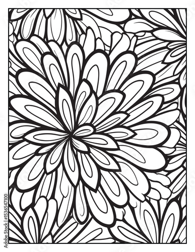 Mindful Patterns Coloring Pages For Adults & Teens, black and white, line art, illustration, bold and easy coloring page, bold & easy coloring book, stress relief ,coloring book, coloring page