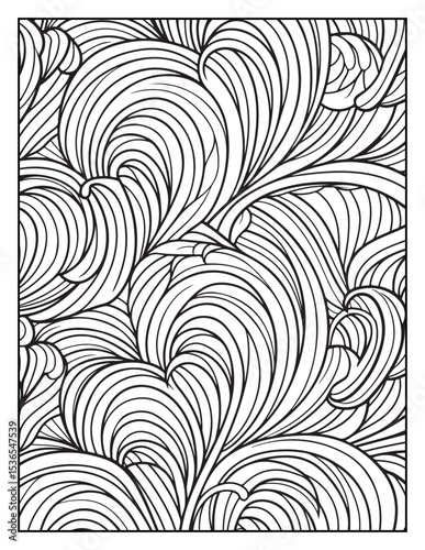Mindful Patterns Coloring Pages For Adults & Teens, black and white, line art, illustration, bold and easy coloring page, bold & easy coloring book, stress relief ,coloring book, coloring page