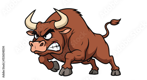 angry bull cartoon