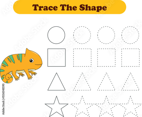 Tracing lines of different shape for kids with bungloons. Vector Illustration