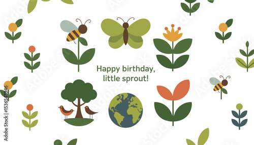 A vector set of green leaves illustrating various nature-inspired plant and floral design elements for growth and ecological themes