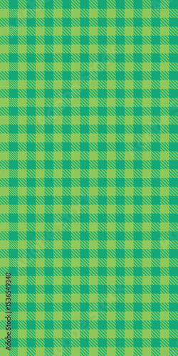 Seamless vector pattern green yellow plaid check background textile fabric retro tartan woven repeat design gingham style geometric square vintage abstract clothing texture traditional structure