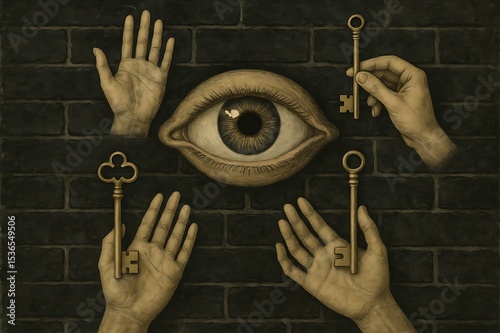 Happy Father day Mystic Eye: Keys & Hands - Symbolic Art