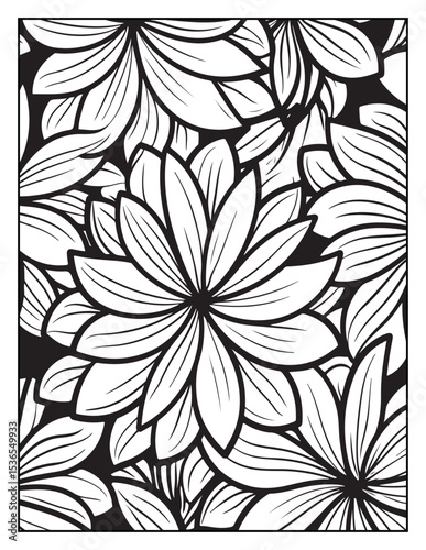 Mindful Patterns Coloring Pages For Adults & Teens, black and white, line art, illustration, bold and easy coloring page, bold & easy coloring book, stress relief ,coloring book, coloring page