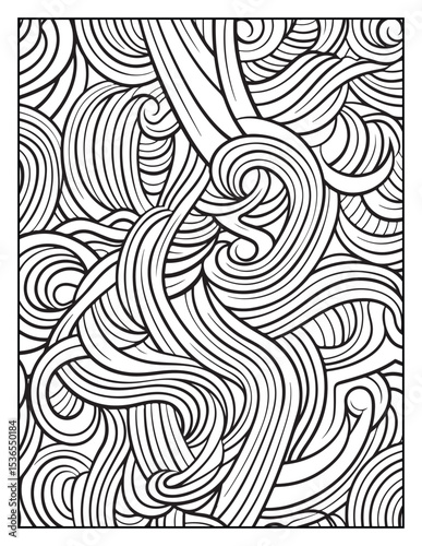 Mindful Patterns Coloring Pages For Adults & Teens, black and white, line art, illustration, bold and easy coloring page, bold & easy coloring book, stress relief ,coloring book, coloring page