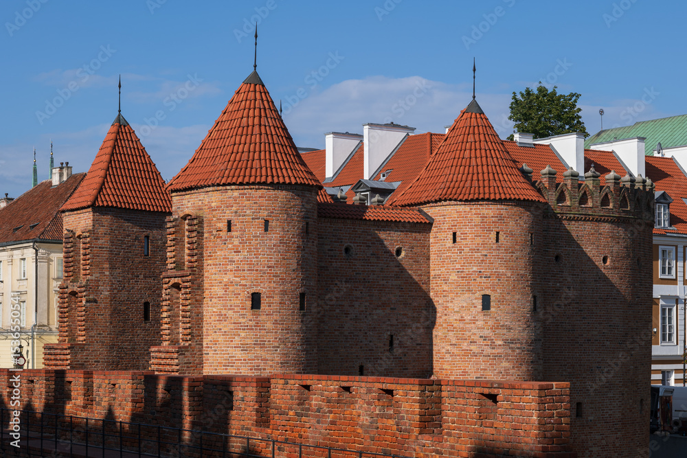 Obraz premium Barbican In Warsaw Old Town In Poland