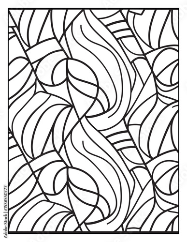 Mindful Patterns Coloring Pages For Adults & Teens, black and white, line art, illustration, bold and easy coloring page, bold & easy coloring book, stress relief ,coloring book, coloring page