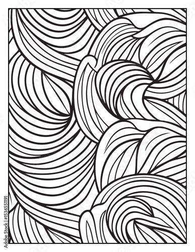 Mindful Patterns Coloring Pages For Adults & Teens, black and white, line art, illustration, bold and easy coloring page, bold & easy coloring book, stress relief ,coloring book, coloring page