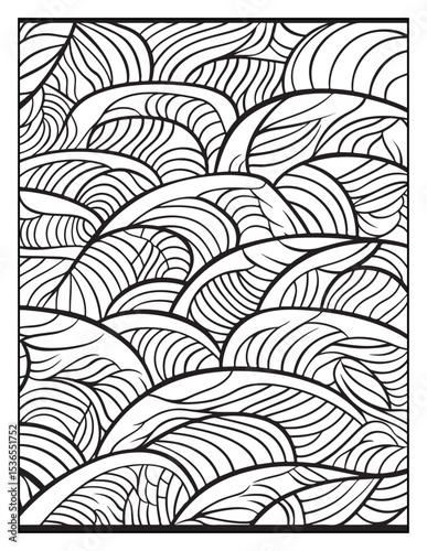 Mindful Patterns Coloring Pages For Adults & Teens, black and white, line art, illustration, bold and easy coloring page, bold & easy coloring book, stress relief ,coloring book, coloring page