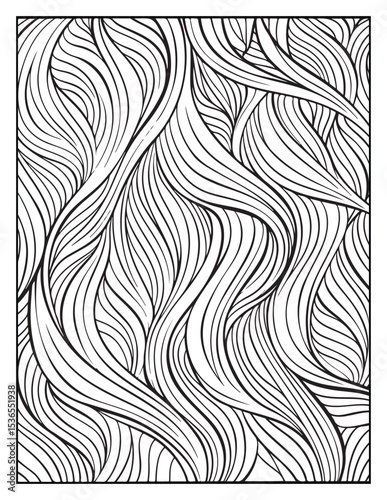 Mindful Patterns Coloring Pages For Adults & Teens, black and white, line art, illustration, bold and easy coloring page, bold & easy coloring book, stress relief ,coloring book, coloring page