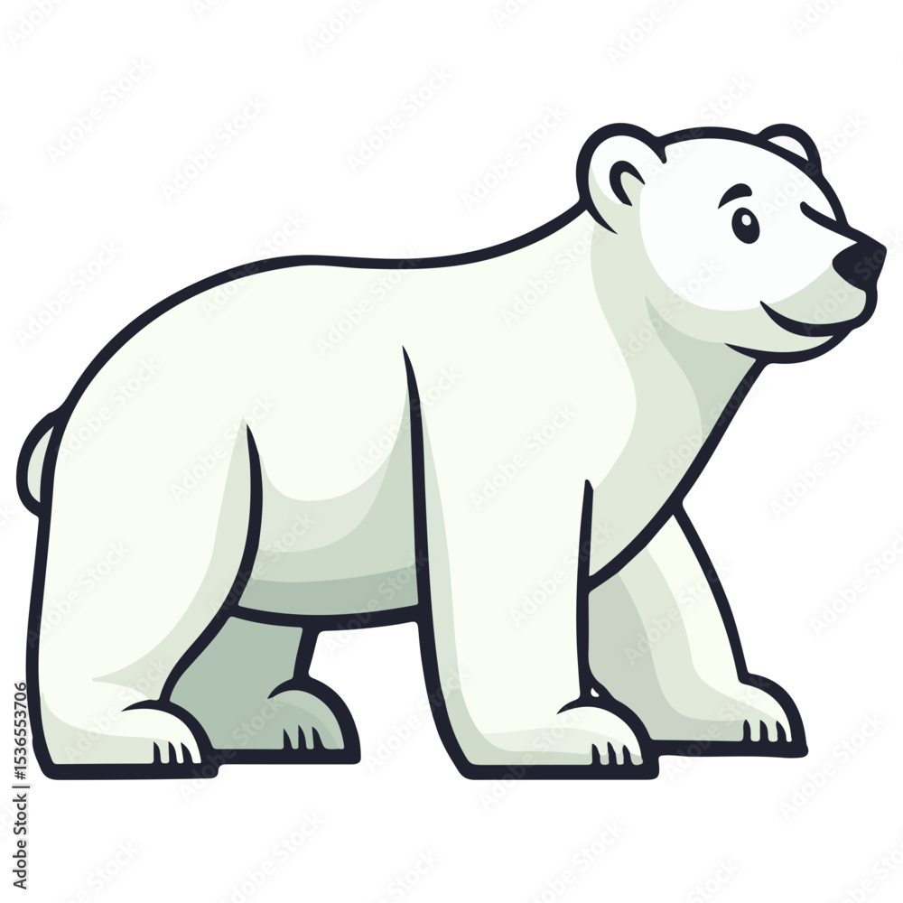 Obraz premium polar bear, animal, vector, transparent background, creature, ursus maritimus, isolated, icon, bear, zoo, mammal, cute, nature, white, wildlife, big, polar, arctic