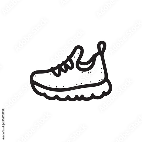 Detailed Handmade Sneakers Shoe Vector Sketch Illustration