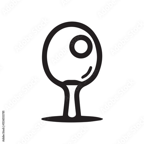 Ping pong icon in flat style. Racket and ball vector illustration on isolated background.