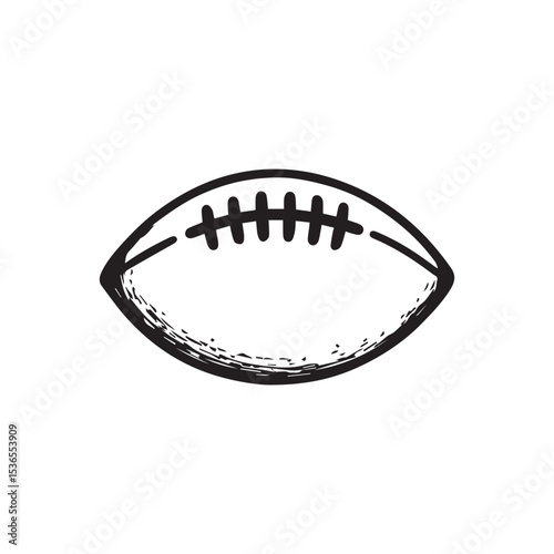 American football One line drawing on white