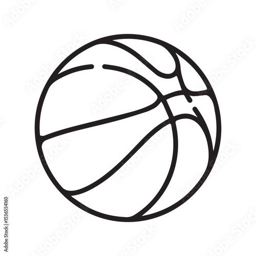 Basketball ball hand drawn outline doodle icon. Basketball equipment, team ball game, sport activity concept. Vector sketch illustration for print, web, mobile and infographics on white background.